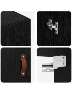 Mobiletto a muro 2 pcs Rovere Nero 69,5 x 34 x 90 cm