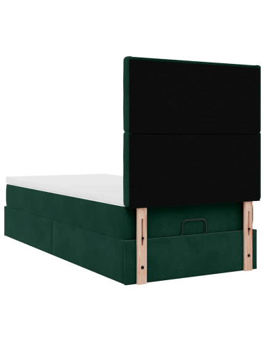 Struttura Letto Pouf con Materassi 90x190 cm in Velluto