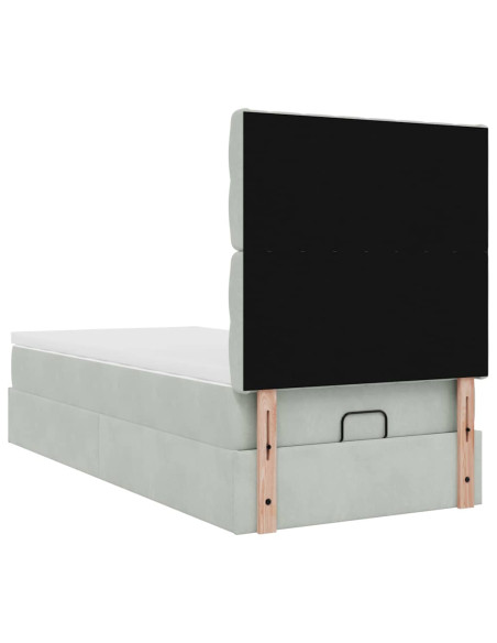 Struttura Letto Pouf con Materassi 90x190 cm in Velluto