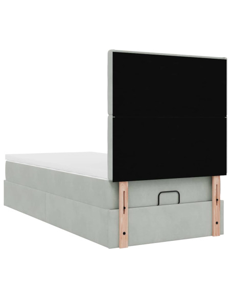 Struttura Letto Pouf con Materassi 90x190 cm in Velluto