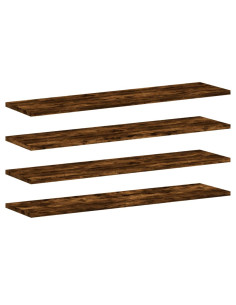 Mensole Parete 4pz Rovere Fumo 80x20x1,5 cm Legno Multistrato