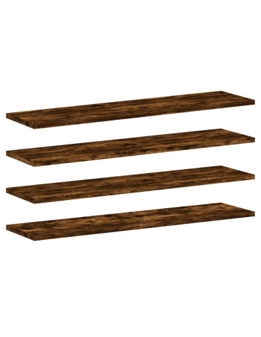 Mensole Parete 4pz Rovere Fumo 80x20x1,5 cm Legno Multistrato