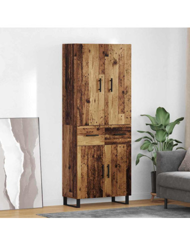 Credenza con cassetto 2 pcs Legno vecchio 69,5 x 34 x 180 cm