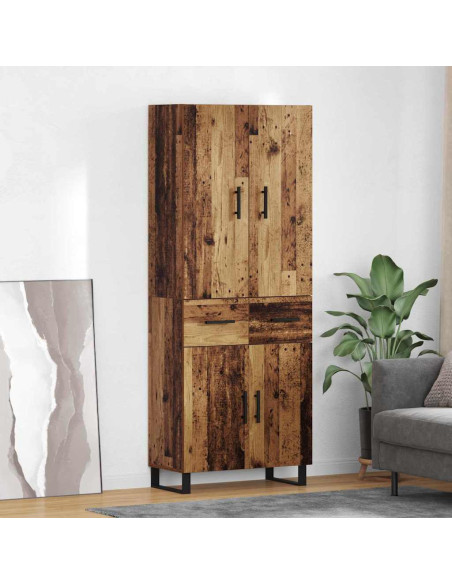 Credenza con cassetto 2 pcs Legno vecchio 69,5 x 34 x 180 cm