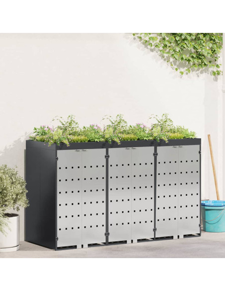 Contenitore per Rifiuti per 3 Bidoni 340 x 77.5 x 115.5 cm