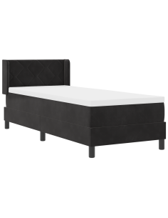 Letto a molle con materasso Nero 200 x 80 cm Poliestere
