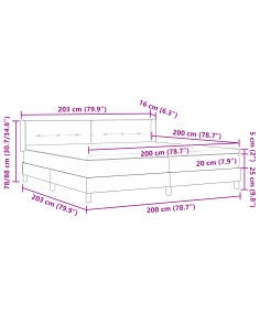 Letto a molle con materasso Rosa 200 x 200 cm Poliestere