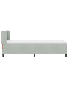 Letto a molle con testiera Grigio chiaro 200 x 80 cm Poliestere