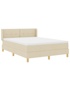 Letto a molle con materasso Crema 200 x 160 cm Poliestere