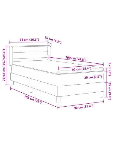 strongLetto a Molle / strong Crema 90 x 190 cm Tessuto