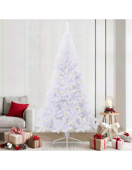 Albero di Natale artificiale Bianco 240 cm PVC e Acciaio