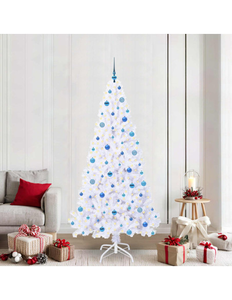 Albero di Natale artificiale Bianco 210 cm PVC e Acciaio