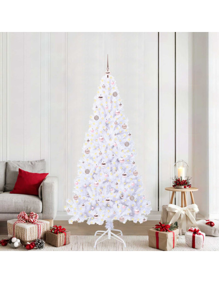 Albero di Natale artificiale Bianco 210 cm PVC e Acciaio