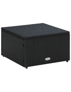 Poggiapiedi Ottomana in Polyrattan 53x53x30 cm Nero