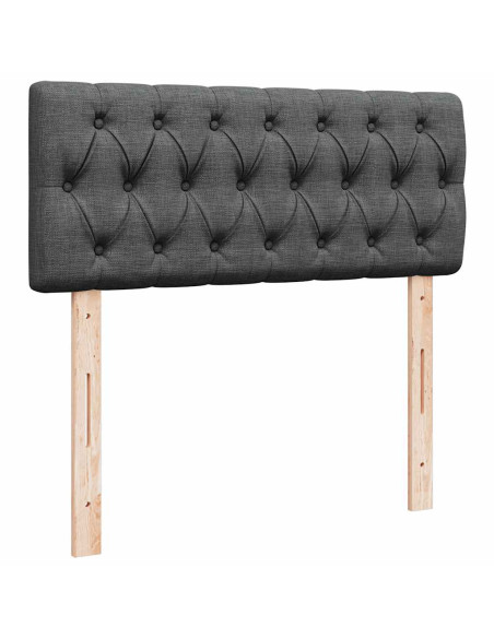 Pouf Letto con Materasso e LED Grigio Scuro 120x190 cm Tessuto