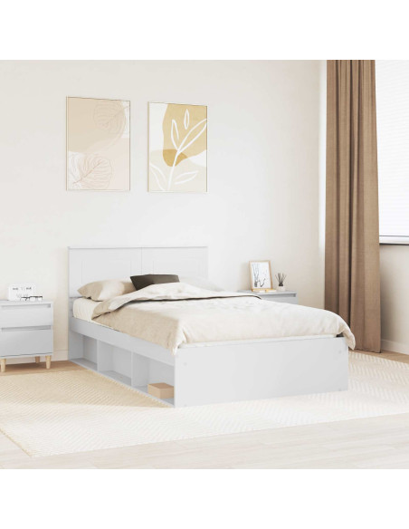 Struttura del letto Bianco 120 x 190 cm Legno multistrato