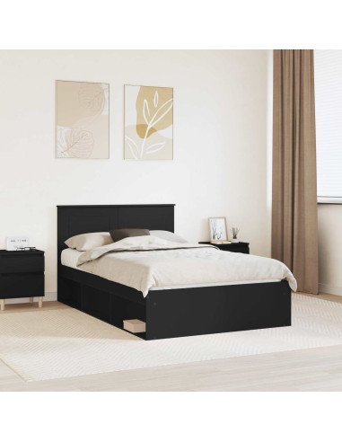 Struttura del letto Nero 120 x 190 cm Legno multistrato