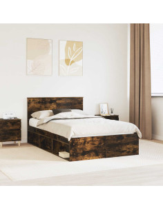 Struttura del letto Rovere fumé 120 x 190 cm Legno multistrato