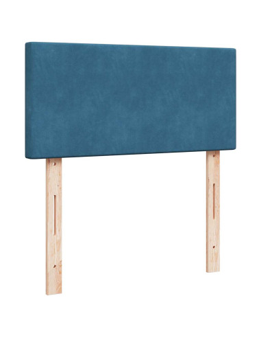 Pouf Letto con Materasso e LED Blu Scuro 80x200cm in Velluto