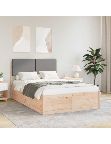 Letto con Testiera Rivestita Grigio chiaro 120 x 190 cm