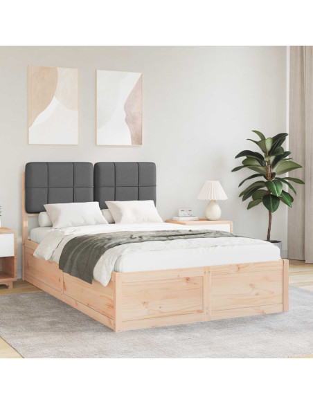 Letto con Testiera Rivestita Grigio scuro 120 x 200 cm