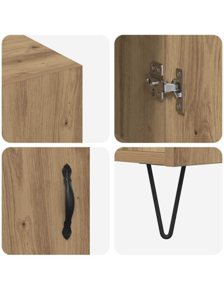 Credenza Rovere artigianale 90 x 32,5 x 80 cm Legno multistrato