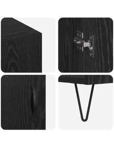 Credenza Rovere Nero 90 x 32,5 x 80 cm Legno multistrato