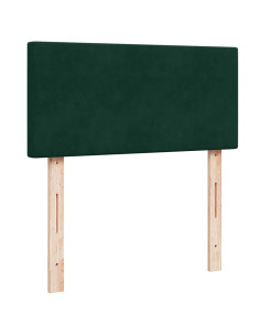 Pouf Letto con Materasso e LED Verde Scuro 80x200cm in Velluto