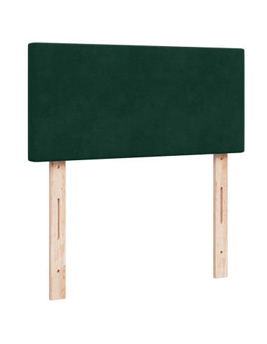 Pouf Letto con Materasso e LED Verde Scuro 80x200cm in Velluto