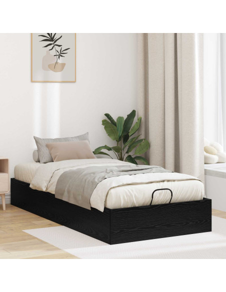 Letto ottomano Rovere Nero 80,5 x 200 cm Legno multistrato