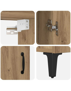 Credenza 2 pcs Rovere artigianale Legno multistrato