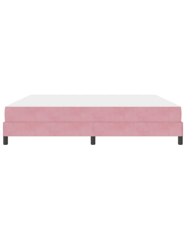 Letto a molle con materasso Rosa 200 x 200 cm Tessuto
