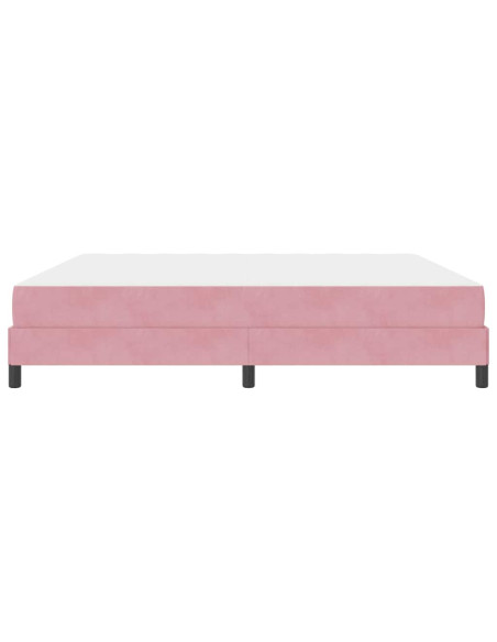 Letto a molle con materasso Rosa 200 x 200 cm Tessuto