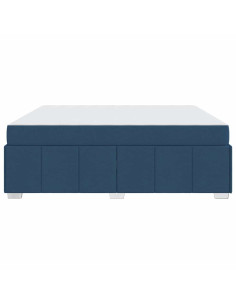 Struttura del letto con materasso Blu 180 x 200 cm Tessuto
