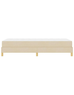Letto a molle con materasso Crema 90 x 190 cm Tessuto