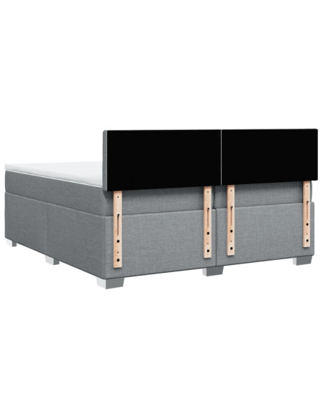 Giroletto a Molle con Materasso Grigio Chiaro 200x200cm Tessuto