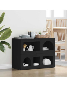 Credenza Nero 80.5 x 35 x 59 cm Legno multistrato