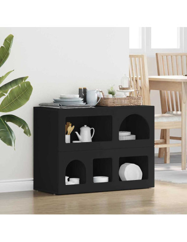 Credenza Nero 80.5 x 35 x 59 cm Legno multistrato