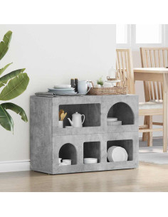 Credenza Grigio cemento 80.5 x 35 x 59 cm Legno multistrato