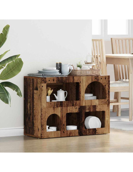 Credenza Legno vecchio 80.5 x 35 x 59 cm Legno multistrato