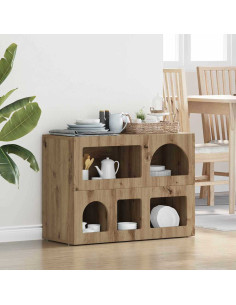Credenza Rovere artigianale 80.5 x 35 x 59 cm Legno multistrato