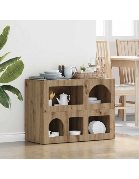 Credenza Rovere artigianale 80.5 x 35 x 59 cm Legno multistrato