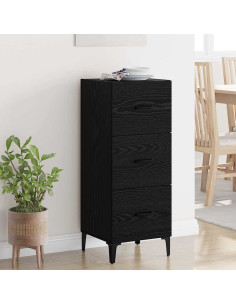 Credenza Rovere Nero 34,5 x 34 x 90 cm Legno multistrato