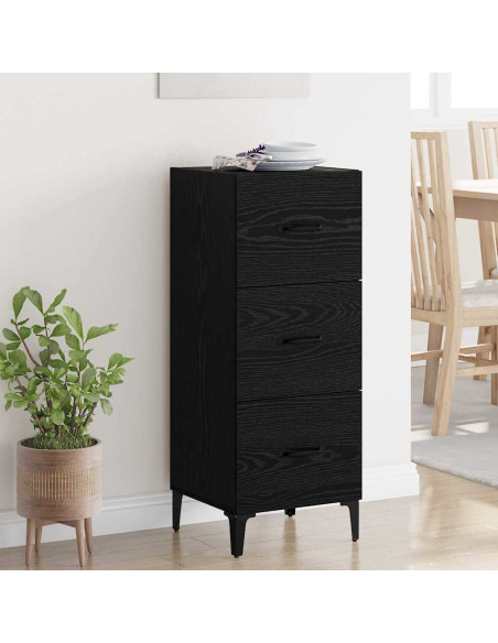 Credenza Rovere Nero 34,5 x 34 x 90 cm Legno multistrato