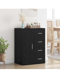 Credenza Rovere Nero 59 x 39 x 80 cm Legno multistrato