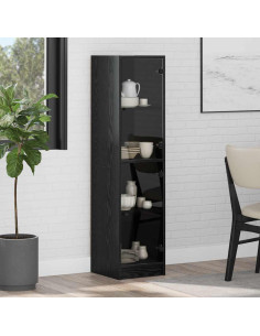 Credenza Rovere Nero 35 x 37 x 142 cm Legno multistrato