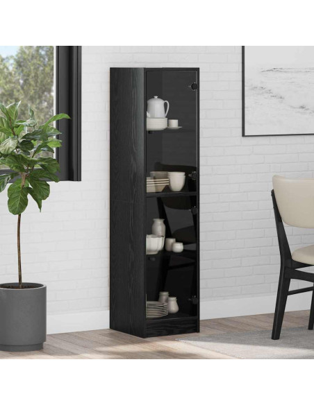 Credenza Rovere Nero 35 x 37 x 142 cm Legno multistrato