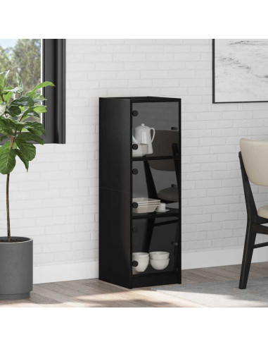 Credenza Rovere Nero 35 x 37 x 109 cm Legno multistrato