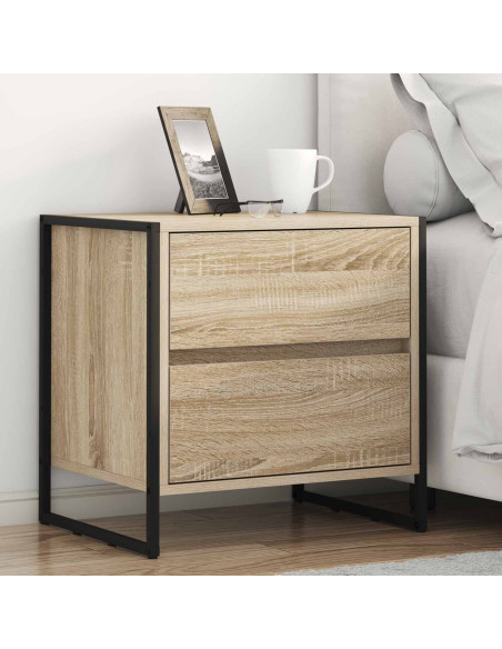 Comodino 2 pcs Sonoma 50 x 39.5 x 50 cm Legno multistrato