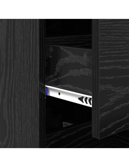 Credenza Rovere nero 34.5 x 34 x 90 cm Legno multistrato